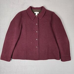 Pendleton Jacket Womens Large‎ 100% Merino Wool Blazer Burgundy Vintage